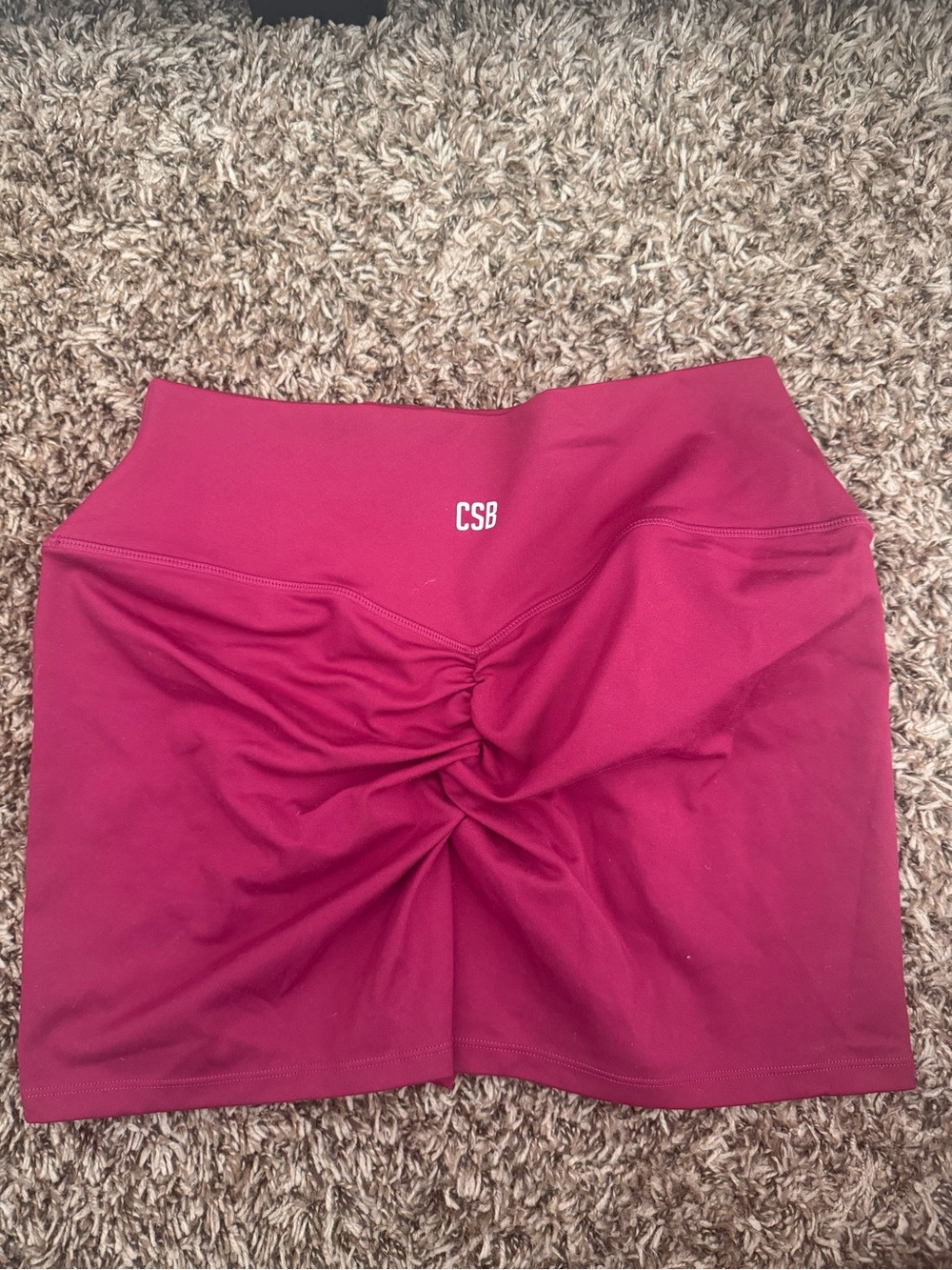 CSB x ILUVSARAHII Women's Athletic Shorts - Berry Pink High-Waist Scrunch